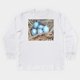 Nest of Blue Eggs Kids Long Sleeve T-Shirt